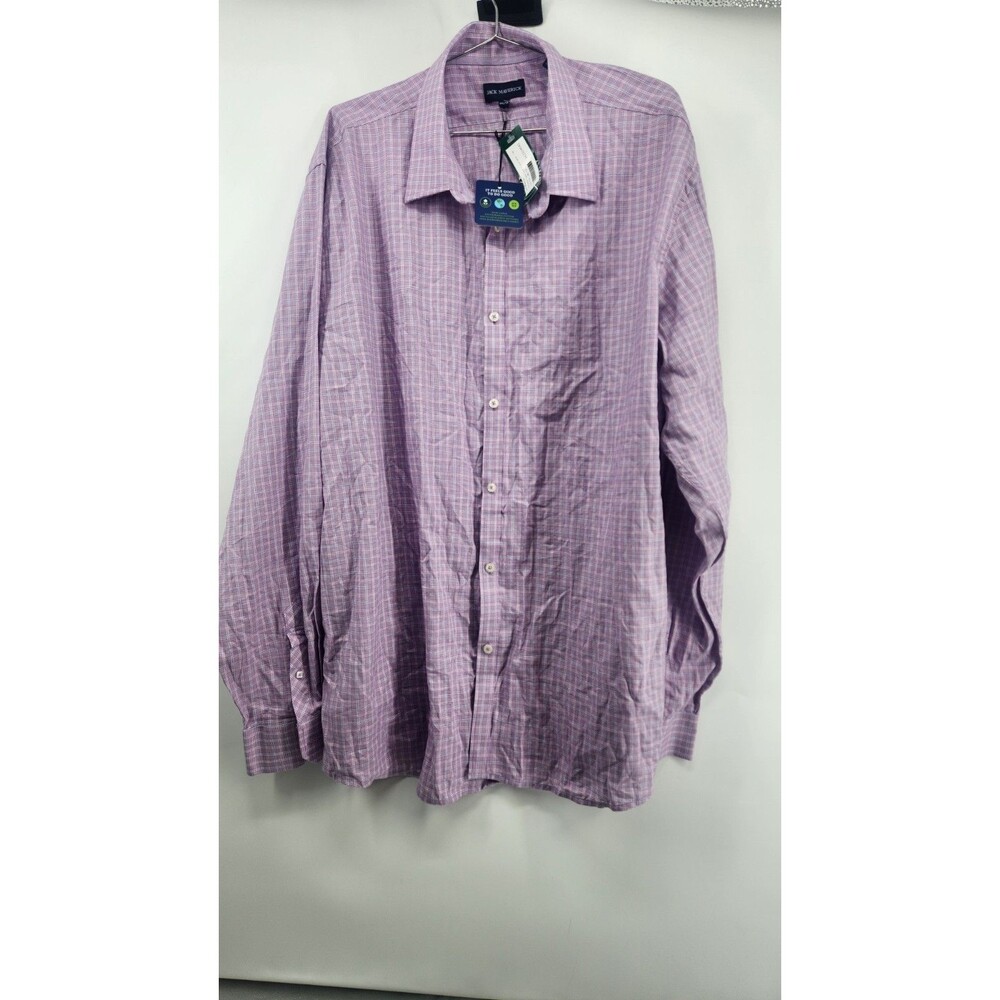 Jack Maverick Mens 3XLT Pink Manhattan Long Sleeve Shirt 100%‎ Cotton NWT